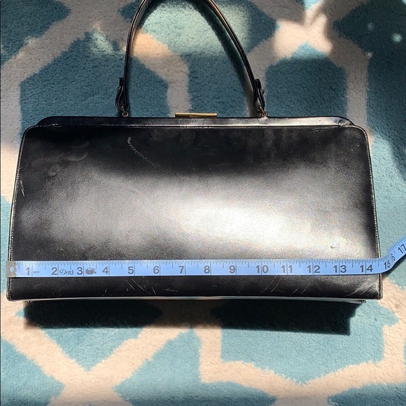 Vintage 60s top handle leather bag - Picture 7 of 8